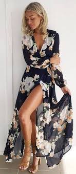 Floral Wrap Maxi Dress Fashion Popular Outfits Trendy Dresses
