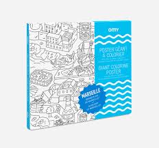 Omy giant coloring poster, dinosaurs, 40 x 28 inches, coloring fun for kids, adults, and the whole family, dinos of every shape and size. Omy Design Play