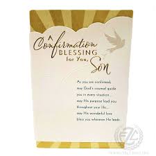 Confirmation gift for son, godson, grandson, first communion gift for boys, christian gifts, cross bracelet, nephew son gift, catholic gifts. Confirmation Greeting Card Blessings For Son 76539 F C Ziegler Company