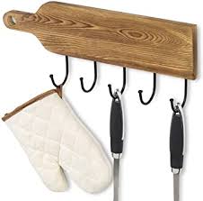 But in recent years they have exploded as a stylish (and functional) foodie accessory whether now you can create your own with natural finishes. Mygift 5 Hook Wall Mounted Rustic Brown Burnt Solid Wood Cutting Board Style Cooking Utensil Storage Organizer Holder Rack Amazon Co Uk Diy Tools