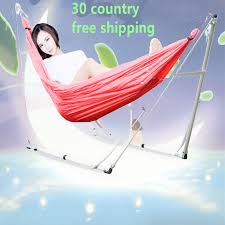 This portable polyester hammock comes with its own steel stand. Dream Boat Portable Multifunction Foldable Indoor Baby Crib Garden Hammock Stand Cloth Fabric Outdoor Swing Three Wheels Stroller Aliexpress