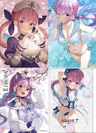 ホロライブ 湊あくあ AQUART 1-4セット がおう まかろん大帝 同人誌