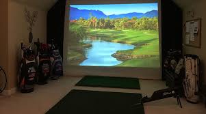 Here Are 16 Essential Items You Need To Set Up An Impressive Home Golf Room If You Have A Golf Si Golf Impact Screen Golf Simulator Room Golf Simulator Screen