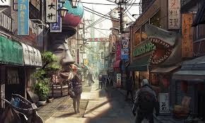Japanese Suburb By Tonyholmsten On Deviantart Environment Concept Art Concept Art Japan Anime City