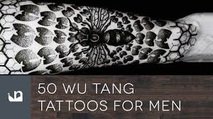 The wu tang clan design, an unconventionally shaped w that somewhat looks like a bat; 50 Wu Tang Tattoos For Men Youtube