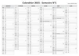 Calendrier Deuxième Semestre 2023 à Imprimer Calendrier Semestriel 2023 À Imprimer Pour Le 1Er Et Le 2Ème Semestre 2023