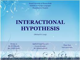 Interactional Hypothesis Hypothesis Language Acquisition Theories Bilingual Education
