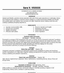 clothing sales associate resume example