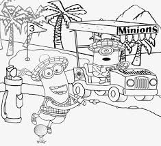 Best Kids Movie Despicable Me Coloring Golf Minion Activity Pages Golfing Cart Cartoon Drawing Imag Minion Coloring Pages Minions Coloring Pages Coloring Pages