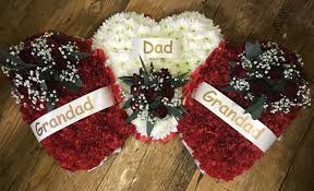 Bespoke Triple Heart Tribute By Sarahs Rose Garden Florists Creative Challenge Funeral Tributes Florist
