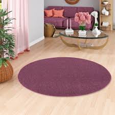 Shaggy hochflor teppich langflor einfarbig uni rund rechteckig wohnzimmer. Feinschlingen Velour Teppich Strong Lila Rund