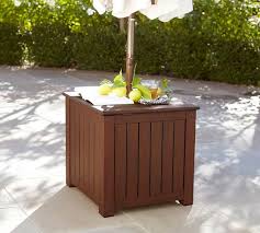 Can you use an umbrella stand without a table. Chatham Umbrella Stand Side Table Honey Outdoor Umbrellas Pottery Barn