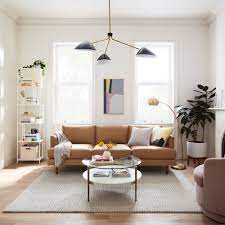 Choose leather or upholstered option in several hues and sizes. Haven Loft Leather Sofa By West Elm