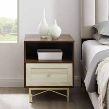 Round modern stackable nightstand with drawer in walnut or white gloss. Nightstands Bedside Tables Store In Style