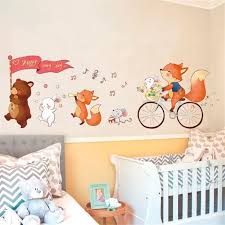 Une décoration bébé originale sur le thème avion et nuage, pour rêver d'aventure et de voyage. Beibaopa Heureux Chaque Jour Mignon Dessin Anime Animaux Stickers Muraux Chambre Bebe Decoration Murale Stickers Muraux Mise En Achat Vente Stickers Cdiscount