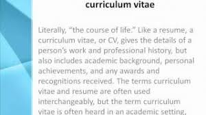 Curriculum Vitae Definition What Does Curriculum Vitae Mean Youtube