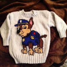 Paw Patrol Jumper Chase Knitting Project By Mary Q Baby Boy Knitting Patterns Jumper Knitting Pattern Kids Knitting Patterns