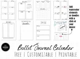 Bullet Journal Calendar Free Customizable Printable In 2020 Bullet Journal App Bullet Journal Journal Printables Free