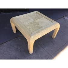 Gabriela Crespi Style Pencil Rattan Square Coffee Table Coffee Table Square Coffee Table Table