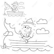 Search through more than 50000 coloring pages. Numbers Game For Kids Coloring Page Outline Of A Boy Fisherman With A Fishing Rod In Boat Coloring Book For Children Royalty Free Cliparts Vectors And Stock Illustration Image 153742755