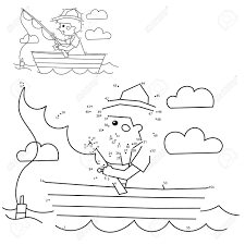 Numbers 123 count apples dot activity free preschool coloring sheets welcome preschool teachers and parents, it's time to color the dot. Numbers Game For Kids Coloring Page Outline Of A Boy Fisherman With A Fishing Rod In Boat Coloring Book For Children Royalty Free Cliparts Vectors And Stock Illustration Image 153742755