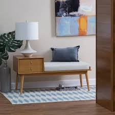 Belham Living Finn Mid Century Modern Bench Hayneedle In 2020 Modern Furniture Living Room Living Room Furniture Chairs Mid Century Modern Bench