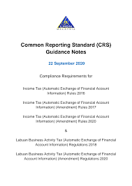 What is common reporting standard (crs)? Http Www Hasil Gov My Pdf Pdfam Crs Guidance Notes 22092020 Pdf