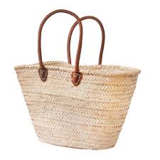 Loro piana the suitcase stripe woven tote bag details loro piana the suitcase tote bag in woven raffia with calf leather trim. Moroccan Baskets Handle Long Leather French Baskets Leather Handle French Market Basket French Baskets