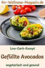 Gefullte Low Carb Avocados Gesundes Vegetarisches Hauptgericht Vegetarisches Hauptgericht Gesunde Rezepte Low Carb Abendessen Rezepte