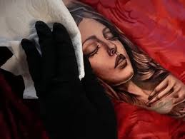 • MARY • , done by @katherinefarmertattoo , #tattoos #mary  #virginmarytattoo #ourladyofguadalupe #religiousimagery #religioustattoos  #blackandgreytattoo #portrait #portraittattoo #neotraditional