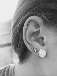 Double Cartilage Piercing Gold Ear Jacket Hammered Hoop Earrings Cute Ear Piercings