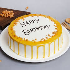 Classic birthday ice cream cake from nitrocdn.com ice cream cake decorating tutorial. Round Shape Vanilla Cake With Sliding Down Melting Yellow Cream Giftwale Uncle