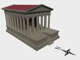 Max Temple Roman Tempio 3d Model Temple 3d Model School Projects