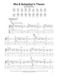 Printable sheet music file, 1 copy • 3 pages, id: Mia Sebastian S Theme From La La Land Sheet Music Justin Hurwitz Easy Guitar Tab