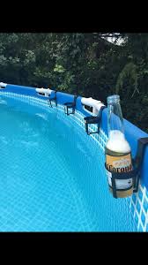 Summer Hack Use 0 99 Car Cup Holders Around The Edge Of An Above Ground Pool For Easy Drink Access Pool Hack Poo Diy Swimming Pool Pool Life Pool Decks