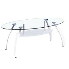 The elena coffee table is a contemporary style collection of glass and chrome steel occasional furniture. Elena Oval Clear Glass Coffee Table Dining Glass Furniture