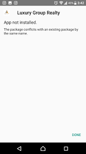 La razón de este problema a menudo . App Not Installed Error An Existing Package By The Same Name With A Conflicting Signature Is Already Installed