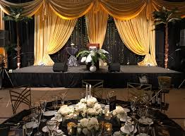 Backdrop Black And Gold Stage Decoration Gala Stage Backdrop And Guest Table Decor Home Decor Stage Backdrop