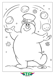 Frosty Snowman Playing Snowball Coloring Snowman Coloring Pages Free Coloring Pages Printable Snowman