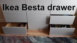 Bathroom cabinet walnut wood cabinet universal, midischrank, multipurpose cabinet narrow. Ikea Besta Drawer Assembly Installation Youtube