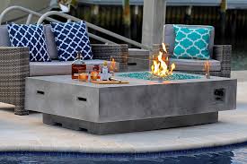 Choose from a variety of shapes, styles, & sizes. Cobalt Blue Akoya Outdoor Essentials 42 X 42 Square Modern Concrete Fire Pit Table W Glass Guard And Crystals In Gray Outdoor Heating Patio Lawn Garden Rayvoltbike Com