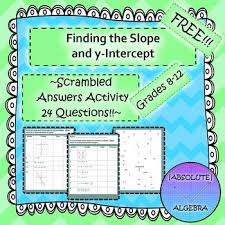 Finding The Slope And Y Intercept Scrambled Answers Activity Free High School Math Activities Free Math Resources Factoring Trinomials Activity