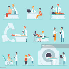 Set Of People On Medical Check Up At Hospital Doctors Examining In 2020 Hospital Medical Medical Icon