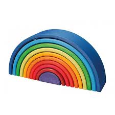 Sunset Wooden Rainbow Stacking Tunnel 10 Piece Wooden Rainbow Grimm Rainbow Toy