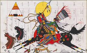 Contemporary And Historic Ledger Art Joined In A Seamless Native Narrative Native American Artists Art Native American Paintings
