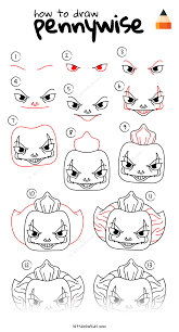 How To Draw Pennywise The Clown It How to draw cute famous is a simple app, that helps you learn how to draw cute famous easily through an excellent step by step guide and detailed. how to draw pennywise the clown it