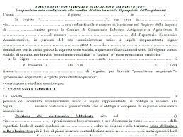 Questo contratto preliminare prevede unicamente. Modulo Contratto Preliminare Di Vendita Di Immobile Da Costruire Versione Febbraio 2016