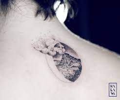 Macro Landscape Volcano Tattoo In Dotwork By Kalawa Tattooer Aix En Provence France Tattoos Body Art Tattoos Tattoos For Guys