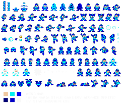 Megaman Pixel Art Sprite Megaman S Landing Jump Run Shoot Backwards Dead Pixel Animation Pixel Art Game Character Design