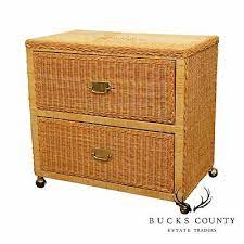 We put the drawer pulls on the inside of the drawers so they do not get damaged in shipping. Vintage Wicker 2 Drawer File Cabinet Ebay